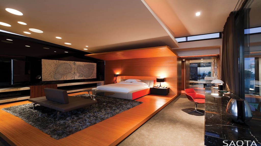 A bedroom inside the Cliff House in Dakar, Senegal