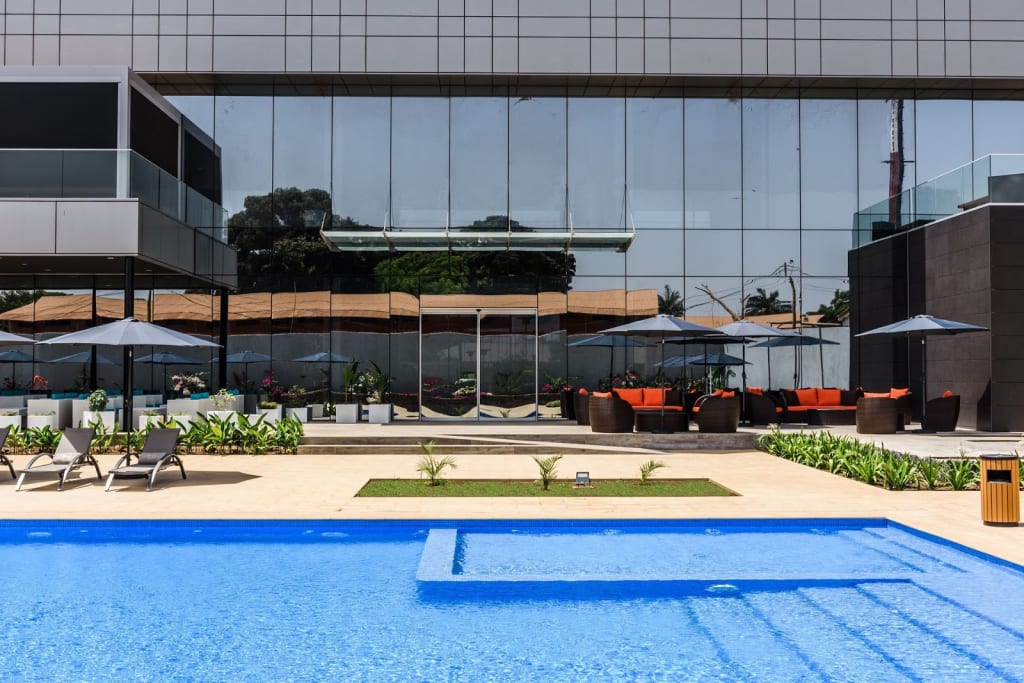 Swimming pool at Hotel CEIBA. Av. Francisco Mendes, Bissau, Guinea-Bissau