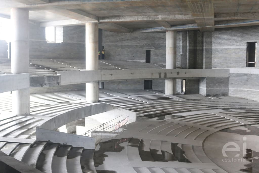 right side perspective of the Trinity Towers church auditorium