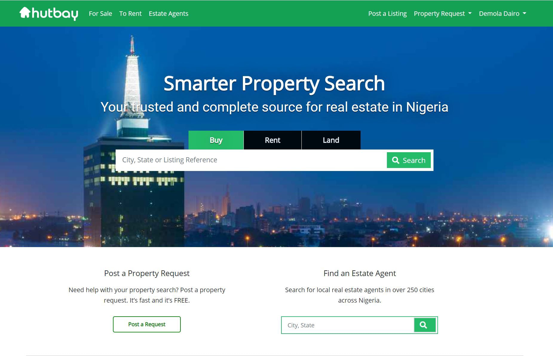 HUTBAY.com Landing Page