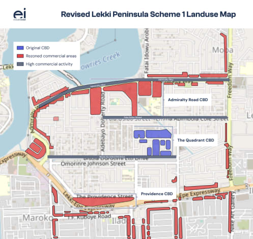 Lekki Business Districts from the 2013 Revised MasterplanSource: LASBCA