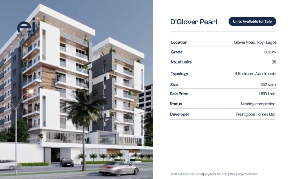 D'Glover Pearl, Ikoyi, Lagos, Nigeria. Source: Estate Intel