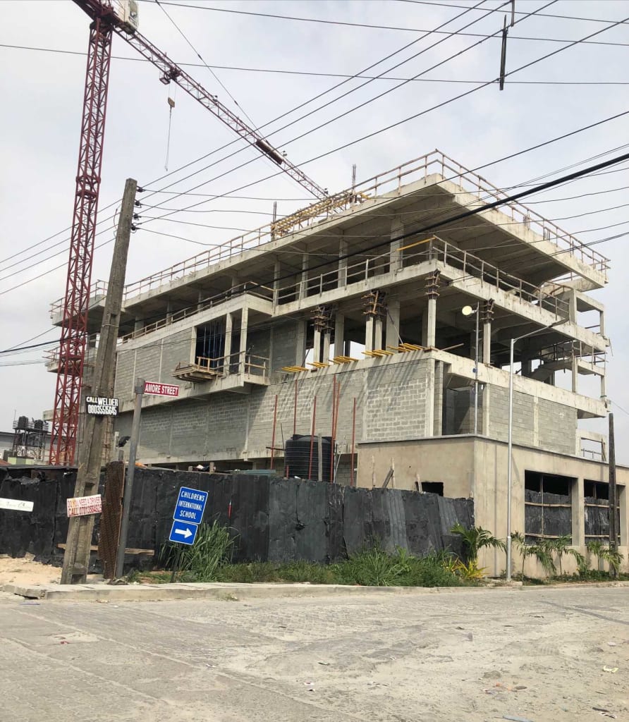 Construction site of the The Amore Multiplex building in Lekki Phase 1, Lagos