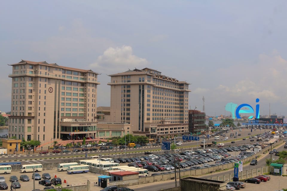 November 2017. View from the Terrace. Cornerstone HQ Development on Chief Yesuf Abiodon Road, Oniru - Lagos