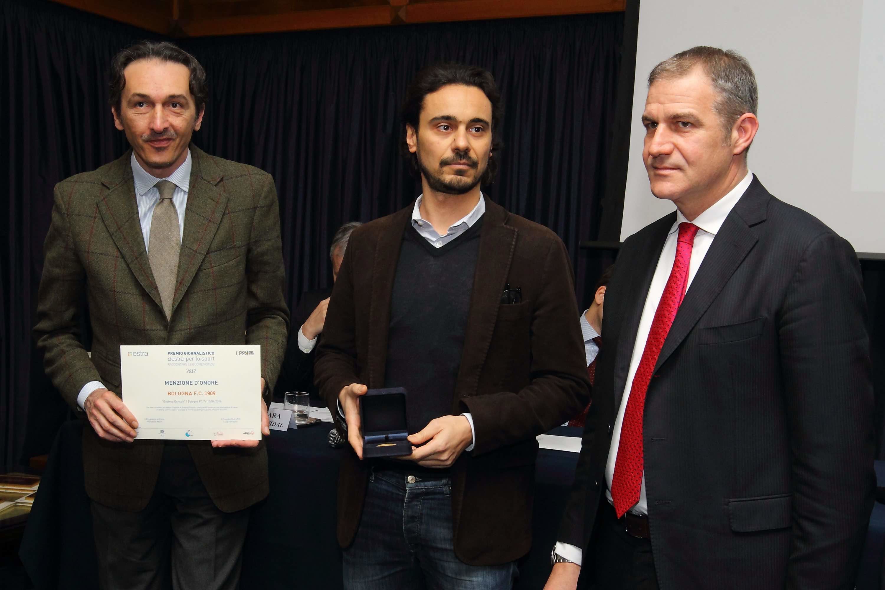 Menzione d onore bologna fc 1909 carlo caliceti  claudio maria cioffi francesco macri%cc%80 presidente di estra spa