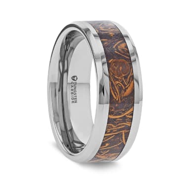 8mm Animal Horse Print Ring Engraved Flat Tungsten Ring