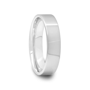 Polished Pipe Cut Tungsten Ring with Rounded Edges 4 mm