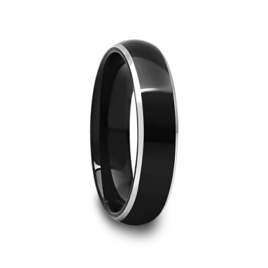 Two Tone Black Tungsten Carbide Ring 4 mm