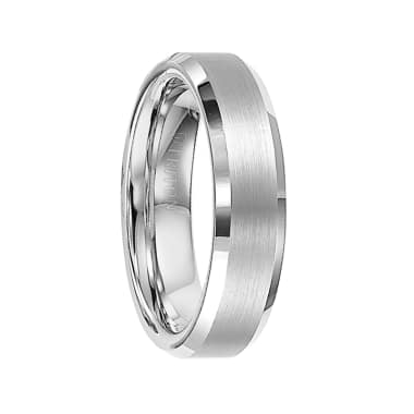 Triton Ring 6mm Bevel Edge Tungsten Carbide comfort fit Band with center satin finish and bright polished edge