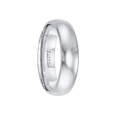 Triton Ring 6mm White Tungsten Carbide Domed Bright Polished Comfort Fit Band