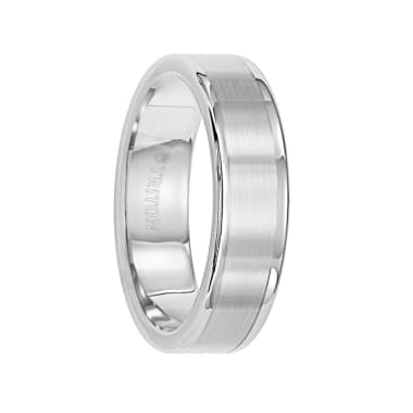 Triton Ring 6mm Tungsten Carbide Satin Finish Flat Center with Bright Polish Round Edges Comfort Fit Wedding Band