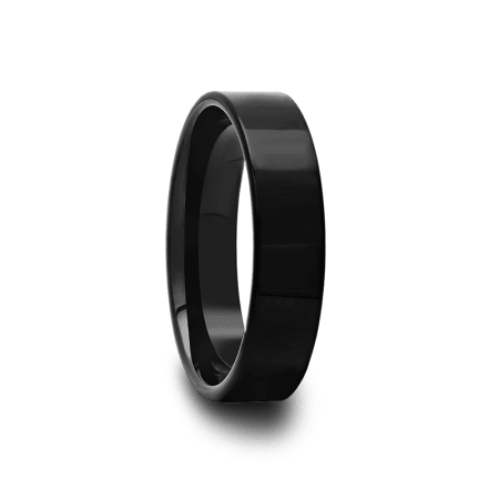 Black Flat Tungsten Carbide Wedding Band 4mm