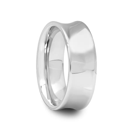 Mens Polished Concave Center Tungsten Carbide Ring