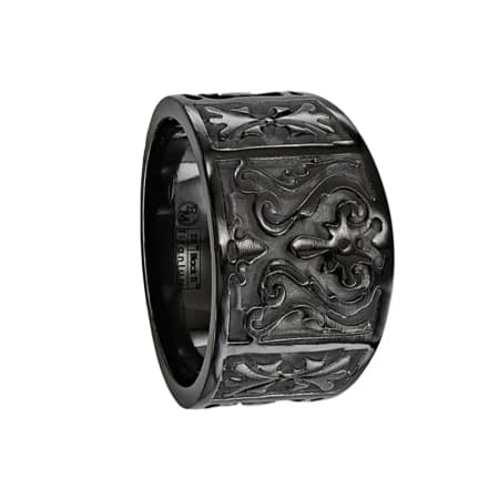 Edward Mirell Ring 14mm Black Titanium Flat Casted Design