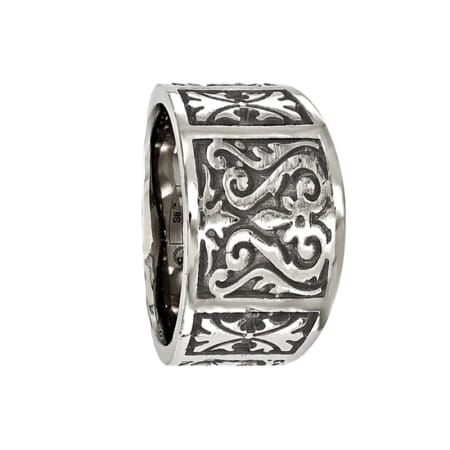 Edward Mirell Ring 14mm Polished Titanium Ring with a Casted Design