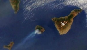 Satellite Image La Gomera Forest Fires August 2012