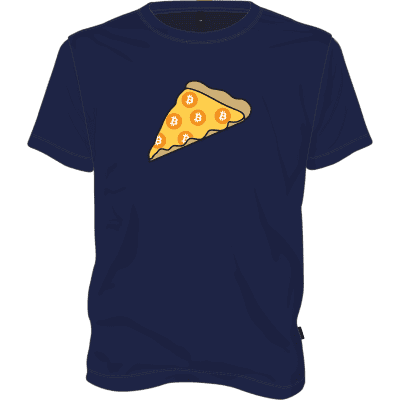 Bitcoin Pizza T-shirt - Navy Blue / L