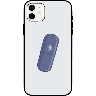 Ethereum Blue Pill iPhone 12 mini Case - White