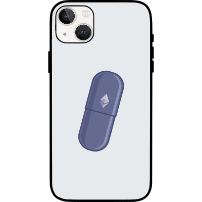 Ethereum Blue Pill iPhone 13 Case - White