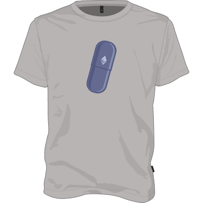 Ethereum Blue Pill T-shirt - Grey / L