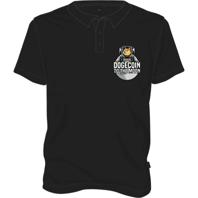 Dogecoin To The Moon Polo T-shirt - Black / L