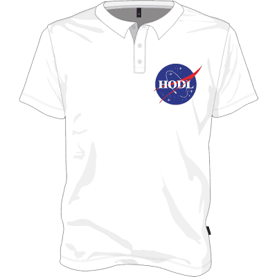 Hodl Nasa Polo T-shirt - White / XL