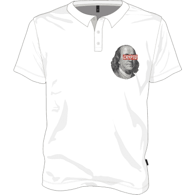 Benjamin Franklin Crypto Polo T-shirt - White / XXL