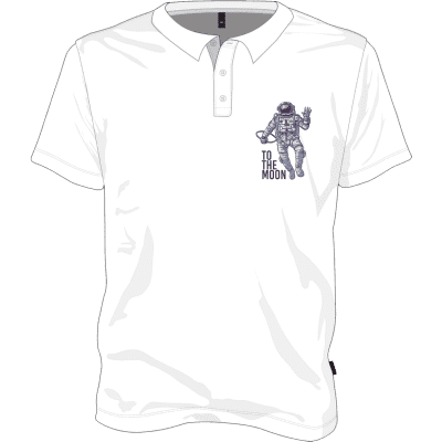 Bitcoin To The Moon Polo T-shirt - White / XL