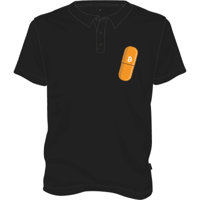 Bitcoin Orange Pill Polo T-shirt - Black / S