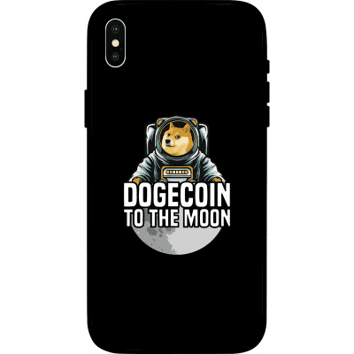 Dogecoin To The Moon iPhone X Case - Black