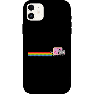 Nyan Cat iPhone 12 Case - Black