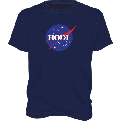 Hodl Nasa T-shirt - Navy Blue / XL