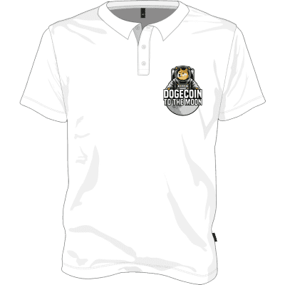 Dogecoin To The Moon Polo T-shirt - White / L