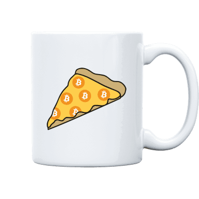 Bitcoin Pizza Mug - White