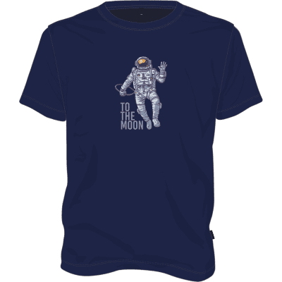 Bitcoin To The Moon T-shirt - Navy Blue / XXL