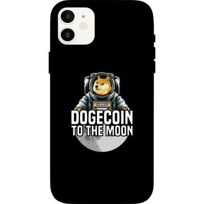 Dogecoin To The Moon iPhone 12 Case - Black
