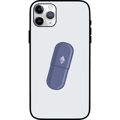 Ethereum Blue Pill iPhone 11 Pro Max Case - White