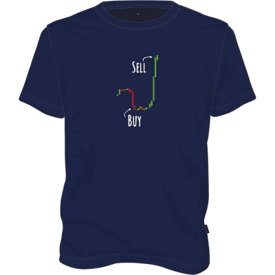 Buy Low Sell High T-shirt - Navy Blue / XXL