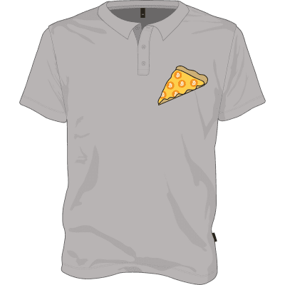 Bitcoin Pizza Polo T-shirt - Grey / XL