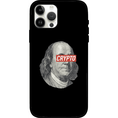 Benjamin Franklin Crypto iPhone 15 Pro Max Case - Black