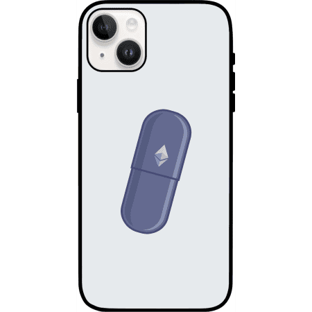 Ethereum Blue Pill iPhone 14 Case - White
