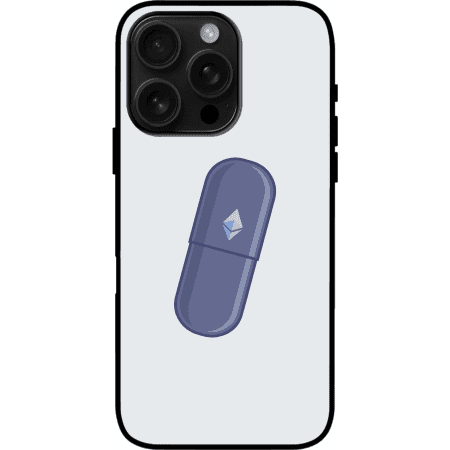 Ethereum Blue Pill iPhone 16 Pro Case - White