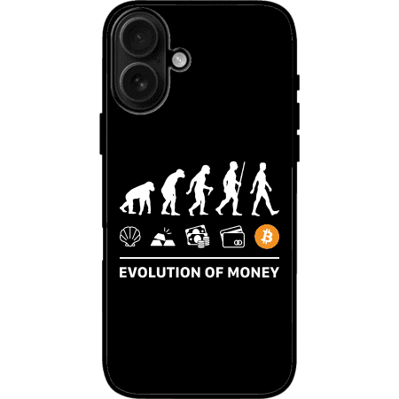 Evolution of Money iPhone 16 Case - Black