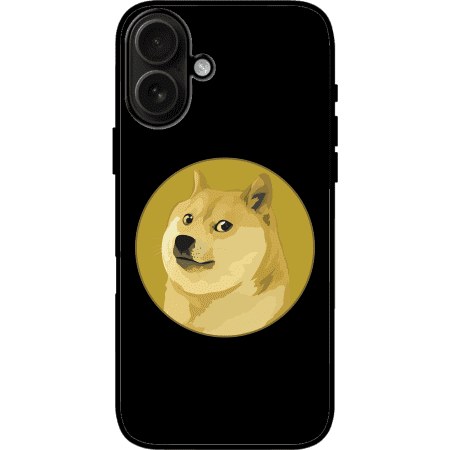 Dogecoin iPhone 16 Plus Case - Black