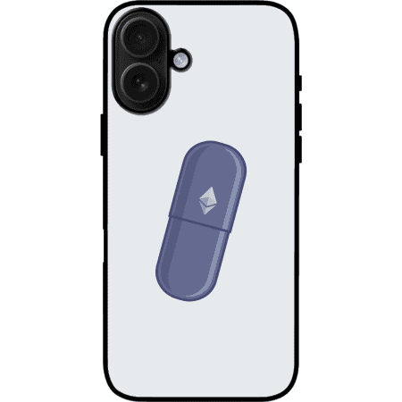 Ethereum Blue Pill iPhone 16 Case - White