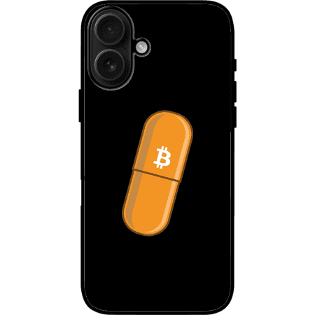 Bitcoin Orange Pill iPhone 16 Case - Black