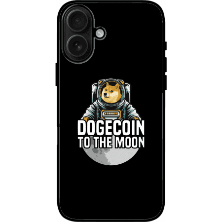 Dogecoin To The Moon iPhone 16 Case - Black