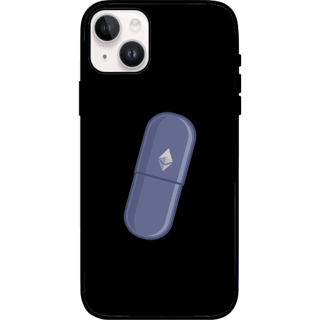 Ethereum Blue Pill iPhone 14 Case - Black