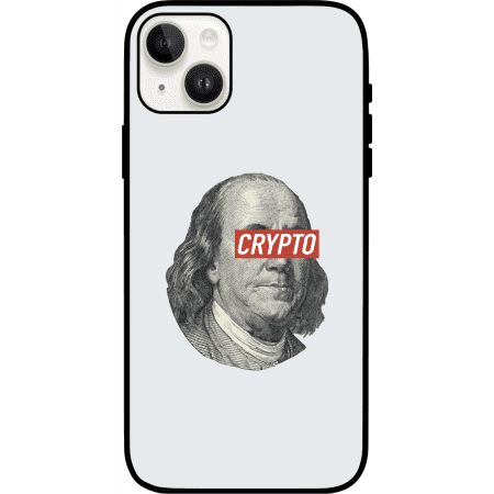 Benjamin Franklin Crypto iPhone 15 Plus Case - White