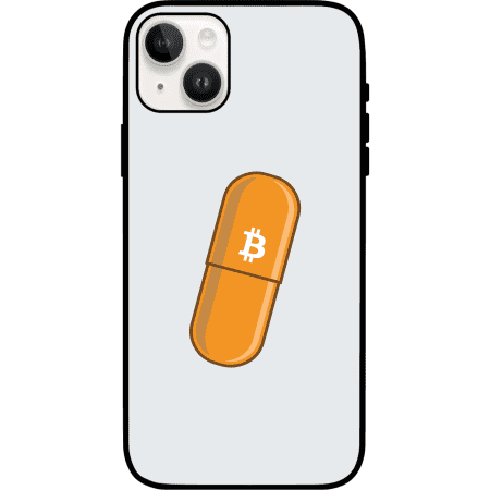 Bitcoin Orange Pill iPhone 14 Plus Case - White